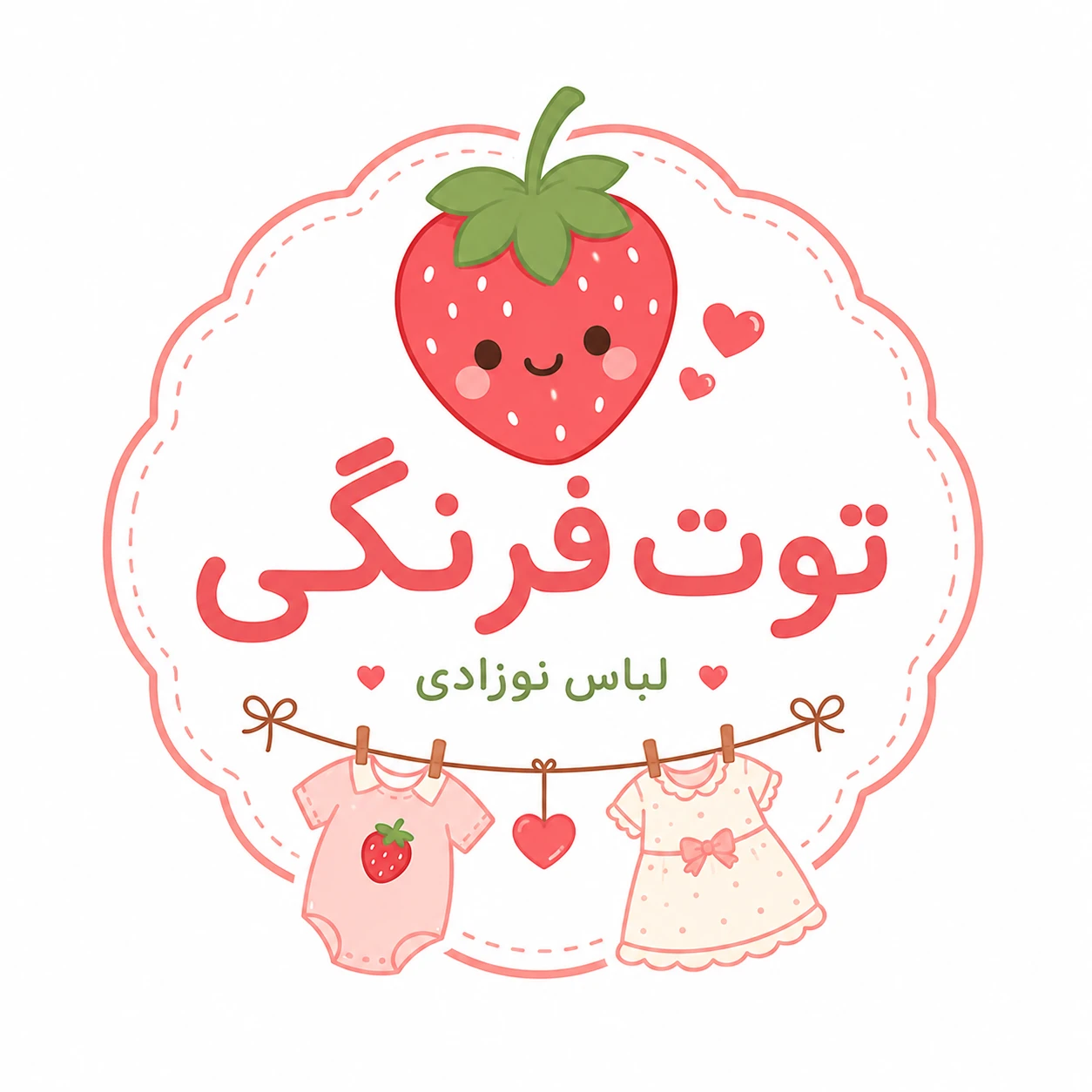 سیسمونی و لباس کودک توت فرنگی 